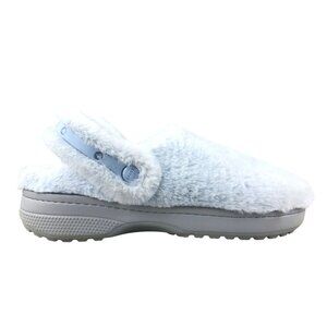Crocs Unisex Size 8M 10W Classic Unfurgettable Blue Frost Fuzzy Slingback Clogs